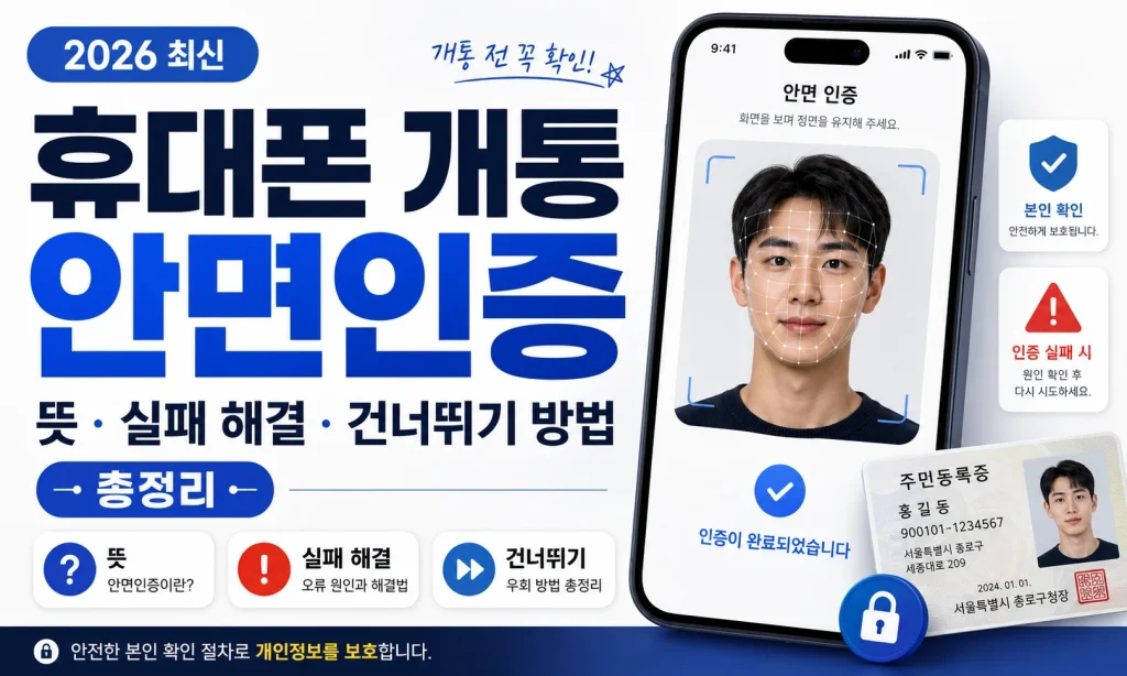 휴대폰 개통 안면인증 가이드